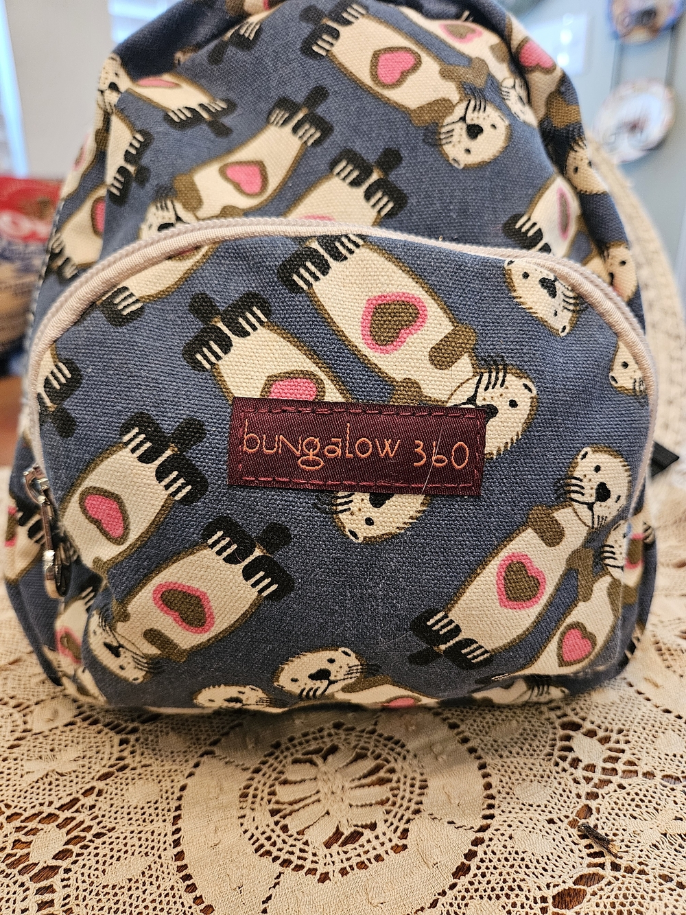 NWT Bungalow 360 Kids Blue Seal Print Mini Backpack Peace